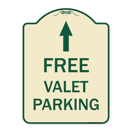 Signmission Free Valet Parking W/ Ahead Arrow Heavy-Gauge Aluminum Architectural Sign, 24" x 18", TG-1824-23944 A-DES-TG-1824-23944